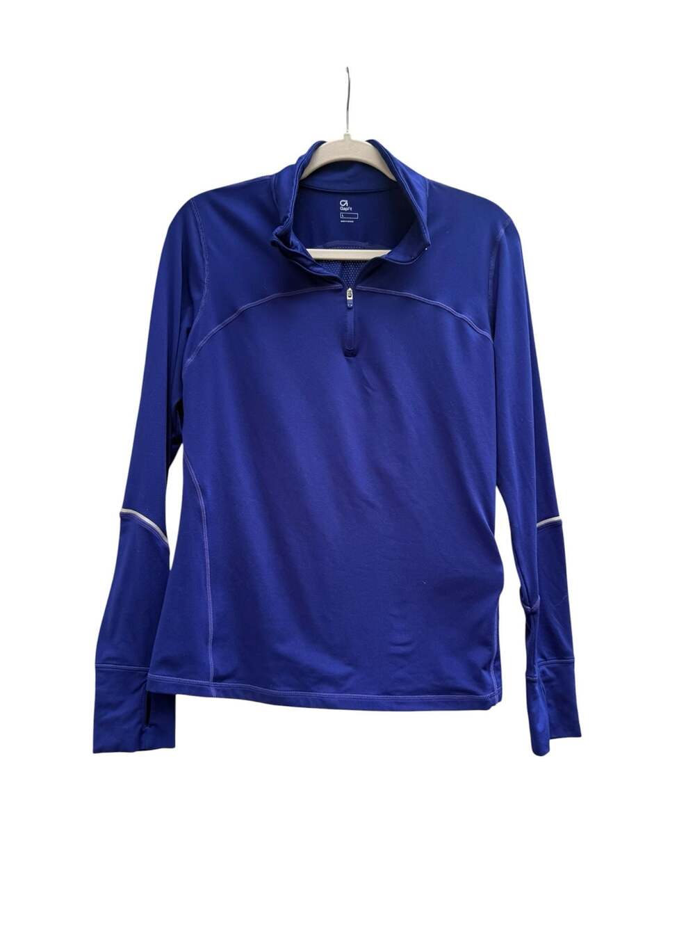 GapFit Women's Performance Half-Zip Athletic Running Top Blue Size L